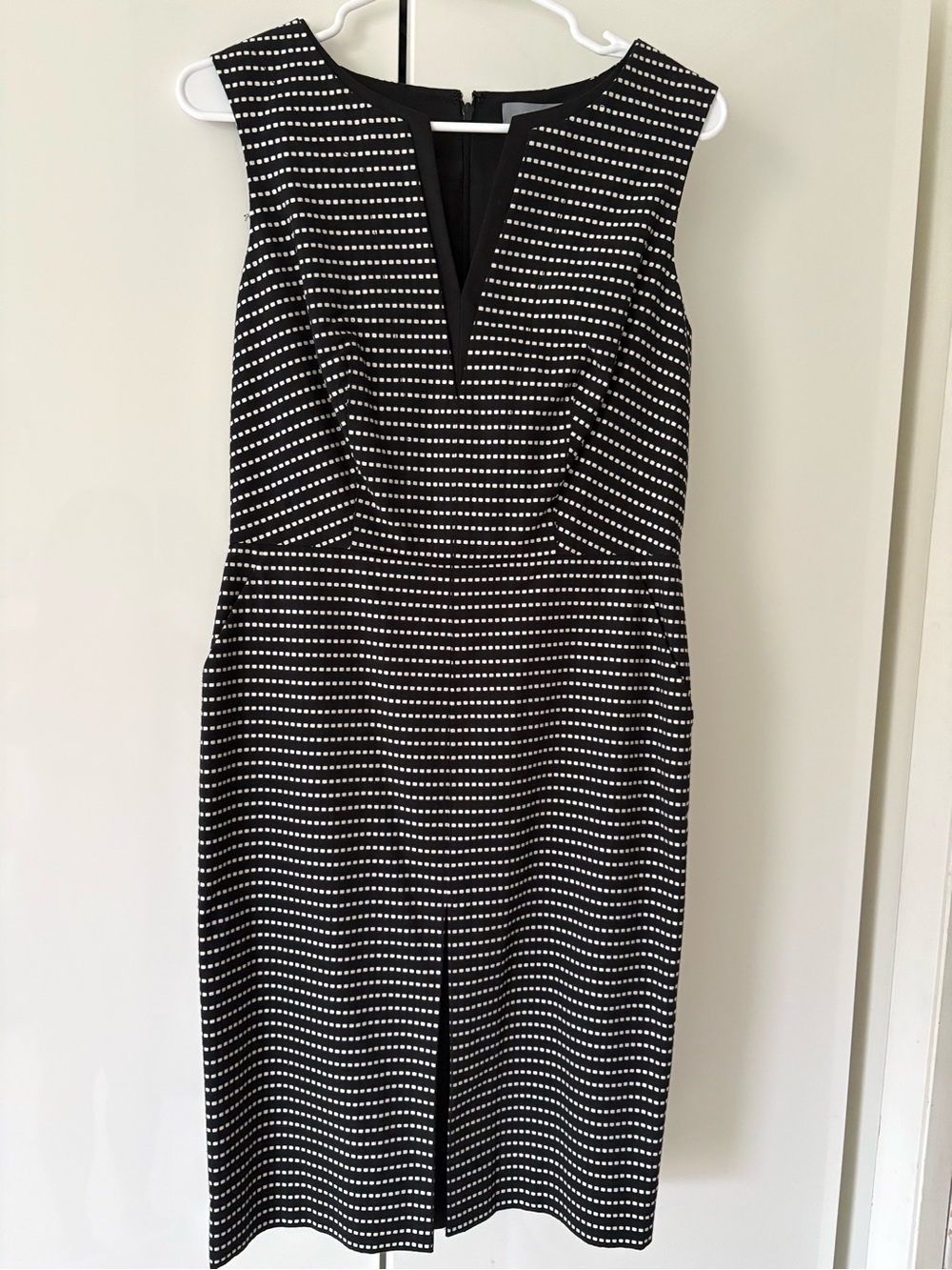 Eccoci Black and White Dot Sheath Dress.